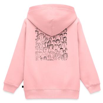 Visages neutres de 1 minute (1) - Sweat Premium à capuche zippé enfant bio - rose - Dos - AI Model Kid Female (0cm)