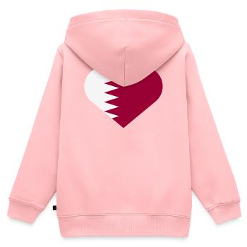 Katar-Herzflagge - Kinder Premium Organic Zip Hoodie - Rosa - Hinten - AI Model Kid Female (0cm)