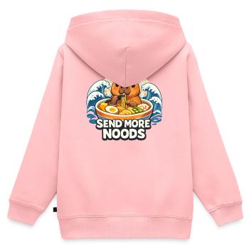 Send More Noods - Kinder Premium Organic Zip Hoodie - Rosa - Hinten - AI Model Kid Female (0cm)