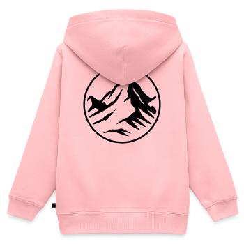 Mountain icon summit - Kids Premium Organic Zip-up Hoodie - rose - Back - AI Model Kid Female (0cm)