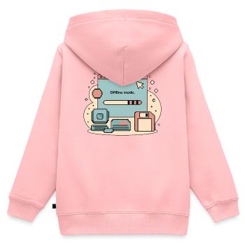 Offline Mode Retro Internet - Kinder Premium Organic Zip Hoodie - Rosa - Hinten - AI Model Kid Female (0cm)