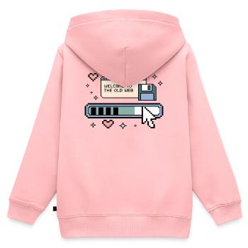 Welcome To The Old Web Retro Internet - Kinder Premium Organic Zip Hoodie - Rosa - Hinten - AI Model Kid Female (0cm)