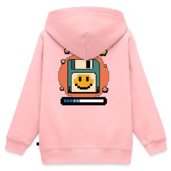 Floppy Disk Retro Internet - Kids Premium Organic Zip-up Hoodie - rose - Back - AI Model Kid Female (0cm)
