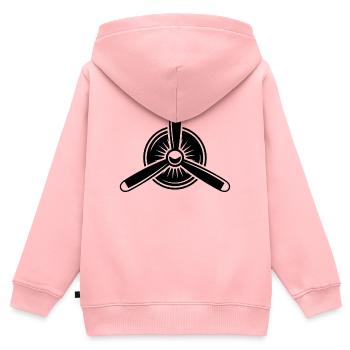 hélice - Sweat Premium à capuche zippé enfant bio - rose - Dos - AI Model Kid Female (0cm)