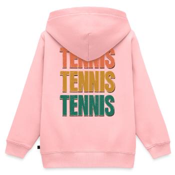 Tennis Dreifarbige Farbverlaufsbuchstaben - Kinder Premium Organic Zip Hoodie - Rosa - Hinten - AI Model Kid Female (0cm)