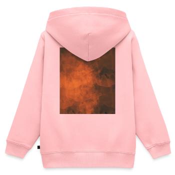 Flammiger Nebel Farbspiel - Kinder Premium Organic Zip Hoodie - Rosa - Hinten - AI Model Kid Female (0cm)