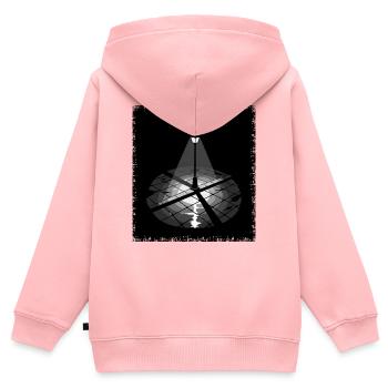 Einsame Straßenlaterne Nachtbeleuchtung Grunge - Kinder Premium Organic Zip Hoodie - Rosa - Hinten - AI Model Kid Female (0cm)