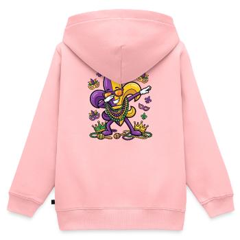 Dabbing Fleur De Lis Mardi Gras Dab Fleur De Lis - Kids Premium Organic Zip-up Hoodie - rose - Back - AI Model Kid Female (0cm)