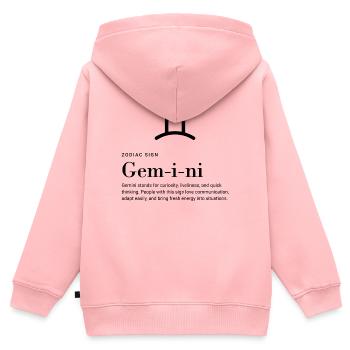 Gemini - Zodiac sign - Kinder Premium Organic Zip Hoodie - Rosa - Hinten - AI Model Kid Female (0cm)