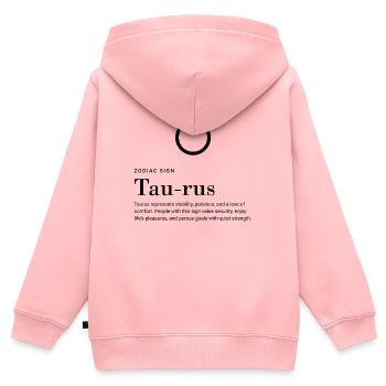Taurus - Zodiac sign - Kinder Premium Organic Zip Hoodie - Rosa - Hinten - AI Model Kid Female (0cm)