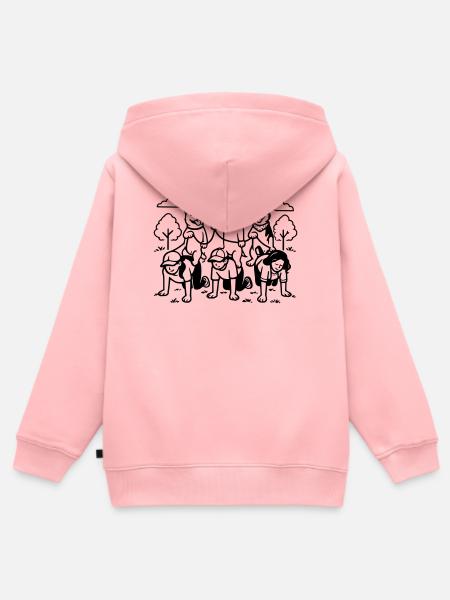 Gassi Gehen Dog Edition dog rules - Kinder Premium Organic Zip Hoodie - Rosa