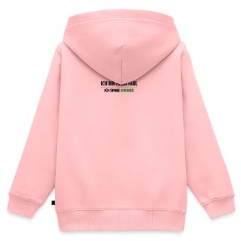 Ich bin nicht Faul, ich spare Energie - Kinder Premium Organic Zip Hoodie - Rosa - Hinten - AI Model Kid Female (0cm)