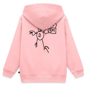 Canard avec menu de restauration rapide - Sweat Premium à capuche zippé enfant bio - rose - Dos - AI Model Kid Female (0cm)