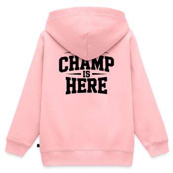 The Champ is Here - Kids Premium Organic Zip-up Hoodie - rose - Back - AI Model Kid Female (0cm)