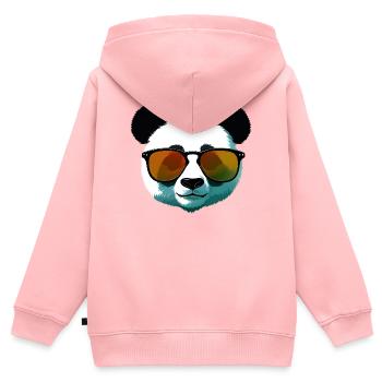 Panda mit Sonnenbrille Farbverlauf - Kinder Premium Organic Zip Hoodie - Rosa - Hinten - AI Model Kid Female (0cm)