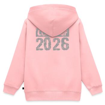 Promotion 2026 - Étudiant Étudiant - Sweat Premium à capuche zippé enfant bio - rose - Dos - AI Model Kid Female (0cm)
