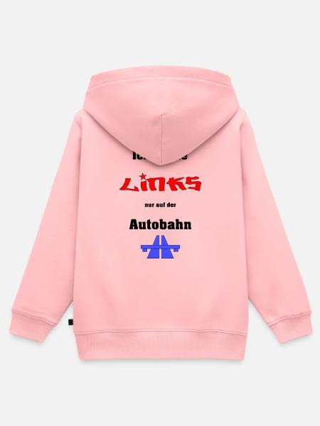 Ich wähle Links - Kinder Premium Organic Zip Hoodie - Rosa