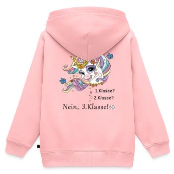 Schulkind 3.Klasse - Kinder Premium Organic Zip Hoodie - Rosa - Hinten - AI Model Kid Female (0cm)