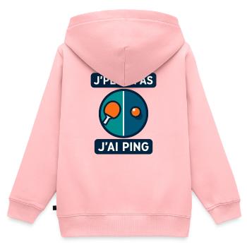 Ich kann nicht, ich ping. - Kinder Premium Organic Zip Hoodie - Rosa - Hinten - AI Model Kid Female (0cm)