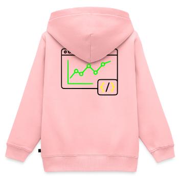 Web Analyse Chart Coding Browser Vektor - Kinder Premium Organic Zip Hoodie - Rosa - Hinten - AI Model Kid Female (0cm)