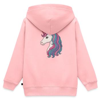 Délice pastel de crinière de licorne - Sweat Premium à capuche zippé enfant bio - rose - Dos - AI Model Kid Female (0cm)