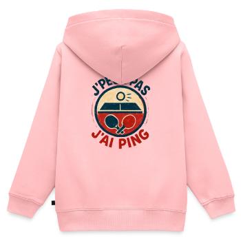 Ich kann nicht, ich ping. - Kinder Premium Organic Zip Hoodie - Rosa - Hinten - AI Model Kid Female (0cm)
