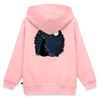 Nachdenklicher Esel unter Sternenhimmel - T-Shirt - Kinder Premium Organic Zip Hoodie - Rosa - Hinten - AI Model Kid Female (0cm)