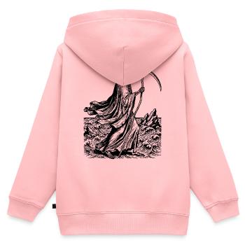 Sensenmann mit Sense am Meer - Kinder Premium Organic Zip Hoodie - Rosa - Hinten - AI Model Kid Female (0cm)