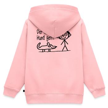 Der mit dem Hund geht Hundehalter Hundeliebhaber - Kinder Premium Organic Zip Hoodie - Rosa - Hinten - AI Model Kid Female (0cm)