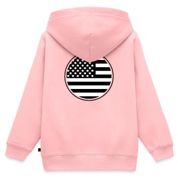 Runde USA-Flagge - Kinder Premium Organic Zip Hoodie - Rosa - Hinten - AI Model Kid Female (0cm)