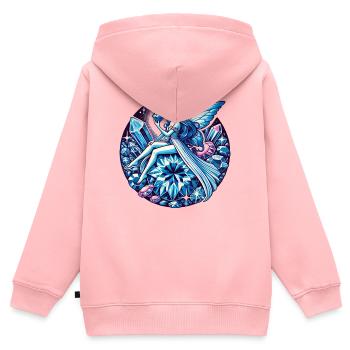 Fée de Cristal sur des Cristaux - Sweat Premium à capuche zippé enfant bio - rose - Dos - AI Model Kid Female (0cm)