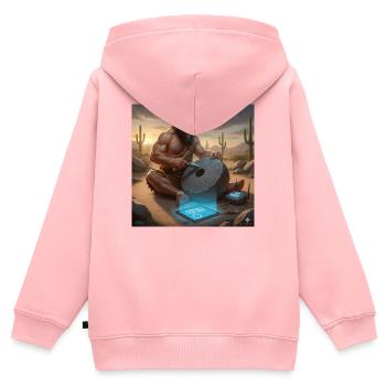 Caveman Tech Support - The First Tutorial - Kids Premium Organic Zip-up Hoodie - rose - Back - AI Model Kid Female (0cm)