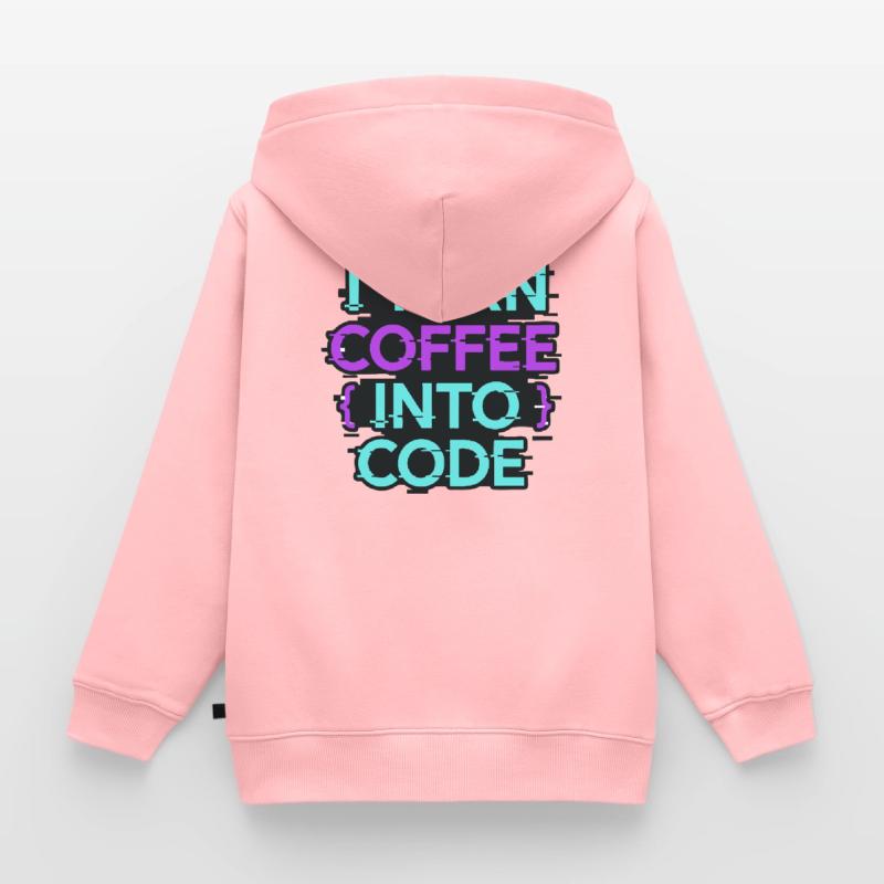 Je transforme le café en code Sweat Premium à capuche zippé enfant bio