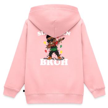 Six Seven Bruh Dabbing Juneteenth Boy Afro Boys - Kinder Premium Organic Zip Hoodie - Rosa - Hinten - AI Model Kid Female (0cm)