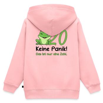 20 Geburtstag Design – Keine Panik! - Kinder Premium Organic Zip Hoodie - Rosa - Hinten - AI Model Kid Female (0cm)