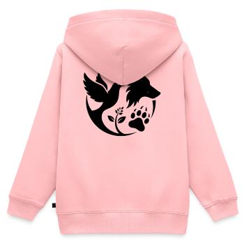 logoprotection animal - Sweat Premium à capuche zippé enfant bio - rose - Dos - AI Model Kid Female (0cm)
