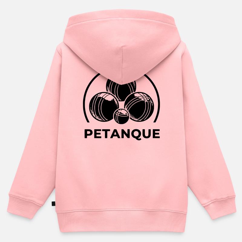 logo petanque - Sweat Premium à capuche zippé enfant bio - rose