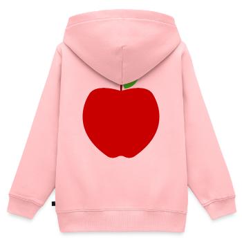 Apfel - Kinder Premium Organic Zip Hoodie - Rosa - Hinten - AI Model Kid Female (0cm)