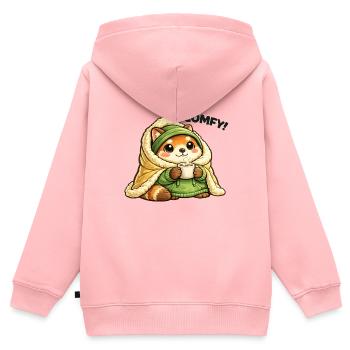 Kuschelpanda im Wintermantel - Kinder Premium Organic Zip Hoodie - Rosa - Hinten - AI Model Kid Female (0cm)