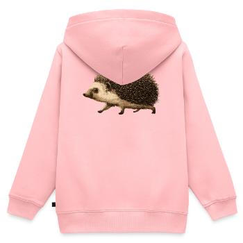 Drôle de hérisson - Sweat Premium à capuche zippé enfant bio - rose - Dos - AI Model Kid Female (0cm)