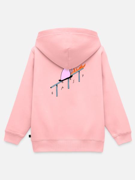 Easy_Cat - Kinder Premium Organic Zip Hoodie - Rosa