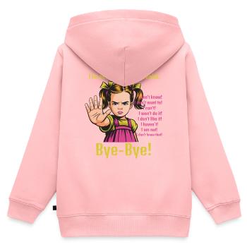 Say No – Setting Boundaries - Kinder Premium Organic Zip Hoodie - Rosa - Hinten - AI Model Kid Female (0cm)