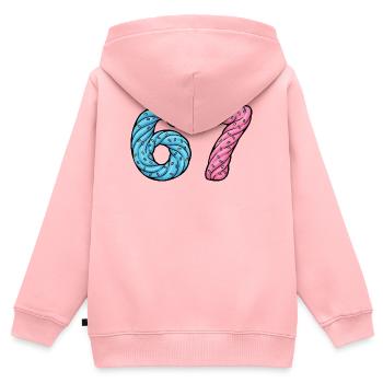 67 Twist Zuckerkunst - Kinder Premium Organic Zip Hoodie - Rosa - Hinten - AI Model Kid Female (0cm)