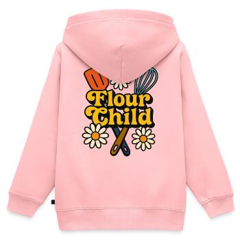L’Art de la Cuisson Enfant de la Farine - Sweat Premium à capuche zippé enfant bio - rose - Dos - AI Model Kid Female (0cm)