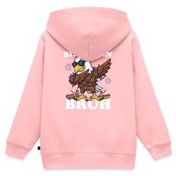 Six Seven Bruh 4. Juli Dabbing Eagle 4. Juli - Kinder Premium Organic Zip Hoodie - Rosa - Hinten - AI Model Kid Female (0cm)