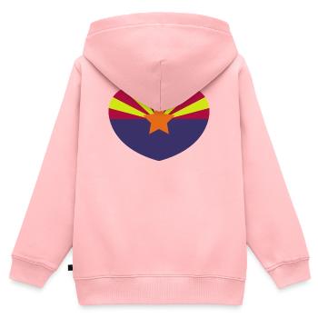 Arizona-Herzflagge - Kinder Premium Organic Zip Hoodie - Rosa - Hinten - AI Model Kid Female (0cm)