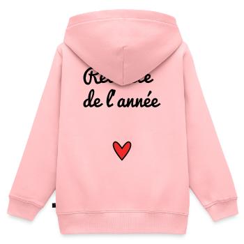 RENTE. RENTE. PENSIONIERT. RENTE. HERZ - Kinder Premium Organic Zip Hoodie - Rosa - Hinten - AI Model Kid Female (0cm)