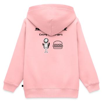 Maître de la consommation de hamburgers - Sweat Premium à capuche zippé enfant bio - rose - Dos - AI Model Kid Female (0cm)