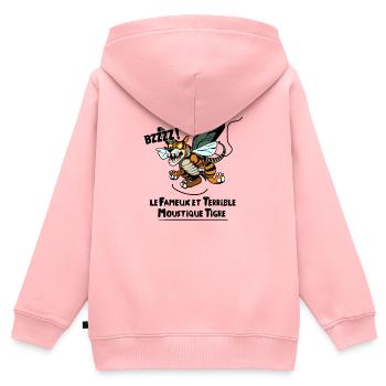 DIE BERÜHMTE TIGERMÜCKE - Kinder Premium Organic Zip Hoodie - Rosa - Hinten - AI Model Kid Female (0cm)