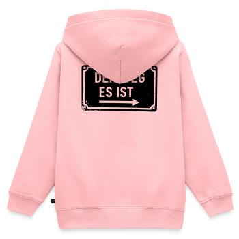 Der Weg es ist - Das ist der Weg - Milchstrasse - Kinder Premium Organic Zip Hoodie - Rosa - Hinten - AI Model Kid Female (0cm)